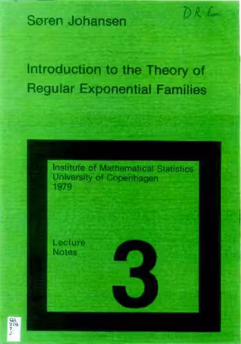 خرید و دانلود نسخه کامل کتاب Introduction to the theory of regular exponential families