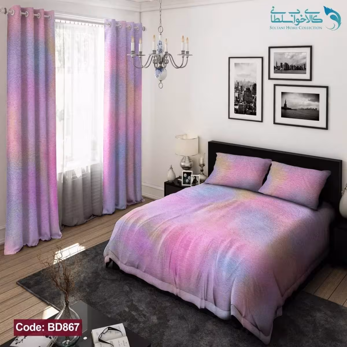 روتختی طرح رنگی دو نفره کد BD867