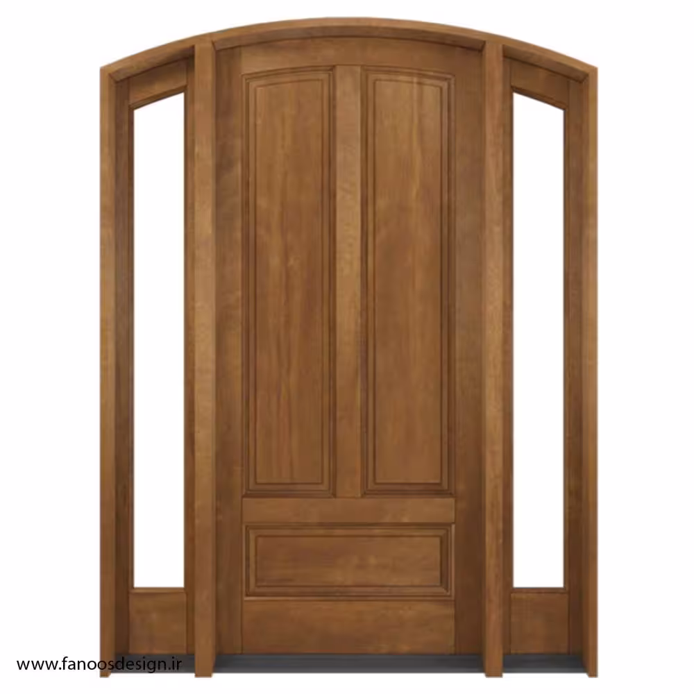 درب ورودی لابی چوبی  شیشه خور کد 3025