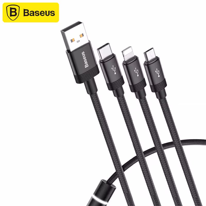 کابل شارژ سه سر بیسوس Baseus CAMLT-PY01 Data Faction 3-in-1 Cable