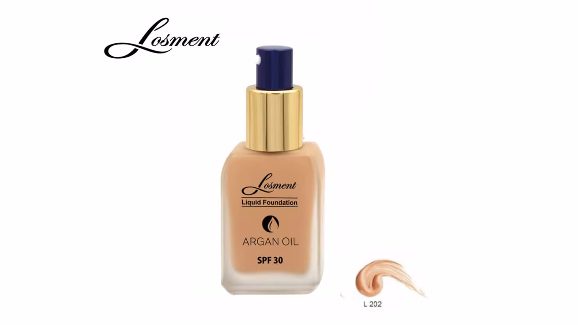 کرم پودر شیشه ای حاوی روغن آرگان لوسمنت SPF30 شماره L202 حجم 30 میلی لیتر