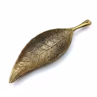 ظرف برنجی هفت سین و اردوخوری طرح برگ طول 18 کد 120040