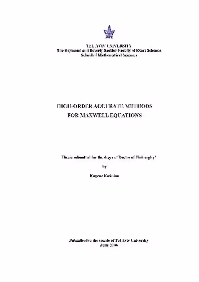 خرید و دانلود نسخه کامل کتاب HIGH-ORDER ACCURATE METHODS FOR MAXWELL EQUATIONS