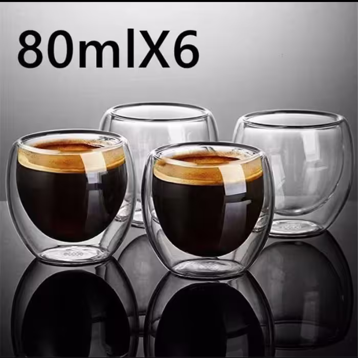 شات خوری وقهوه خوری  پیرکس 80میل دوجداره مستقیم روی شعله 