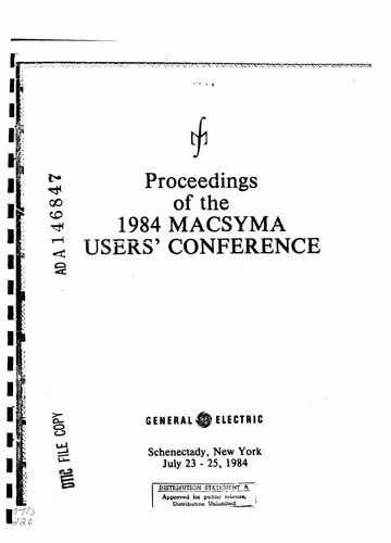 خرید و دانلود نسخه کامل کتاب Proceedings of the 1984 Macsyma Users’ Conference