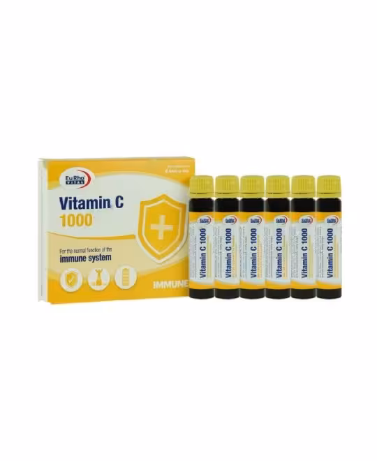 ویال ویتامین سی 1000 میلی گرم یوروویتال 6 عددی