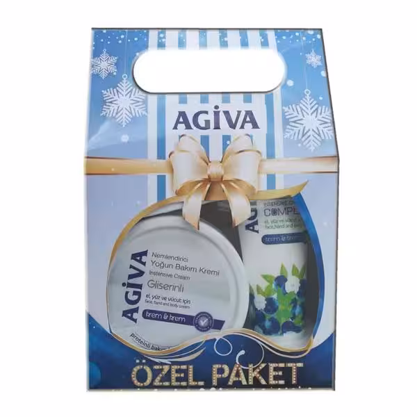 پک کادویی کرم مرطوب کننده آگیوا Agiva Glycerin حاوی عصاره گلیسیرین 300 میل   75 میل