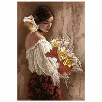 نخ و نقشه فرانسوی طرح دخترتنها کد 24283