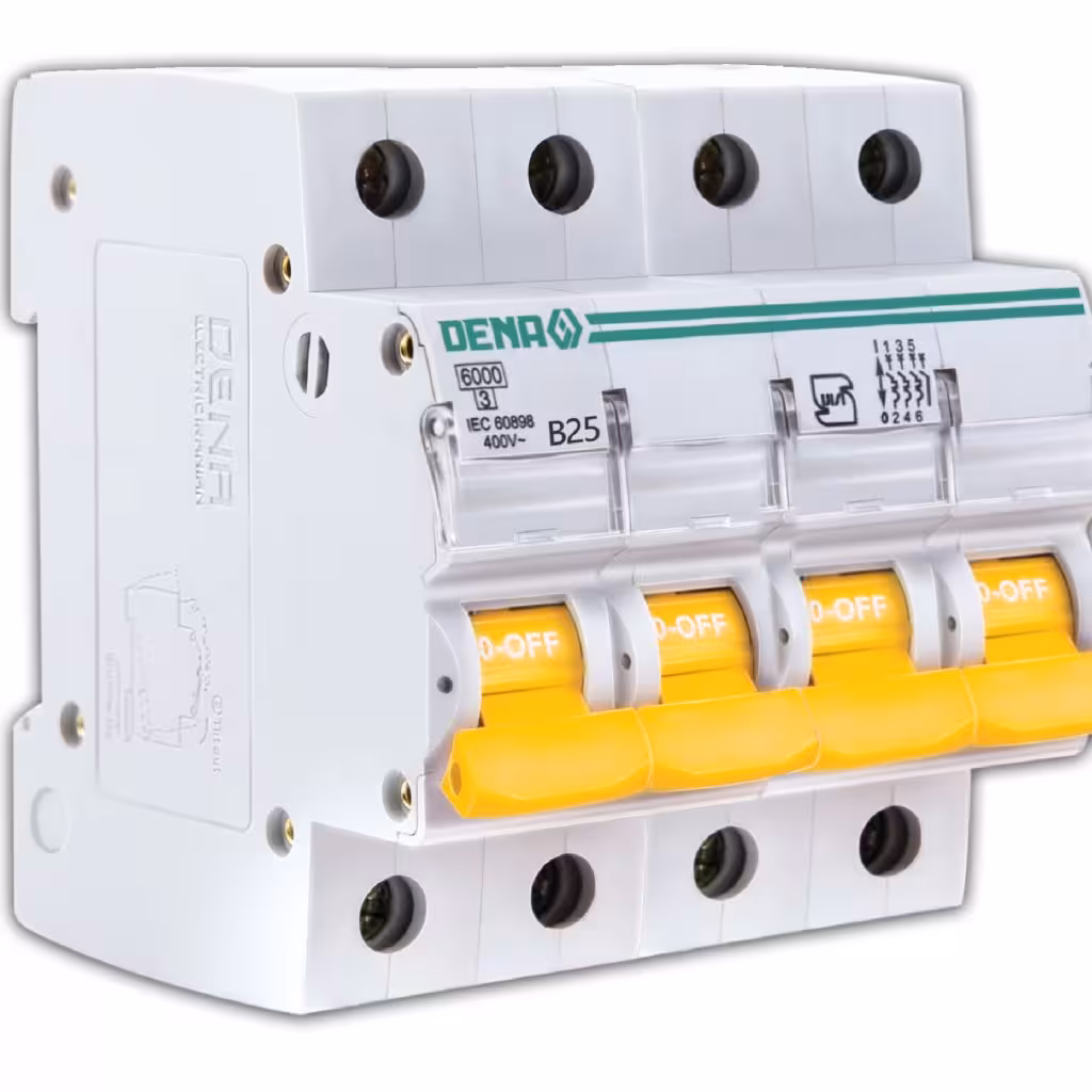 کلید (فیوز) مینیاتوری 6000 چهارپل 25A دنا الکتریک