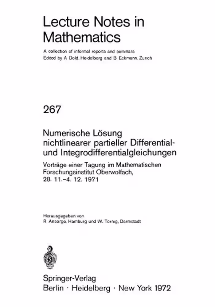 خرید و دانلود نسخه کامل کتاب Numerische Losung nichtlinearer partieller Differential- und Integrodifferentialgleichungen