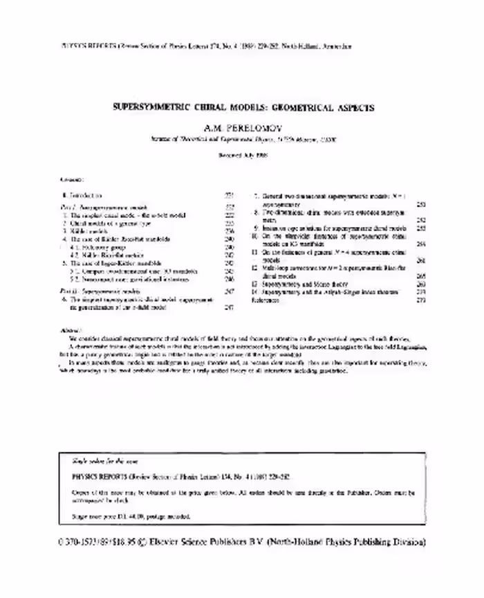 خرید و دانلود نسخه کامل کتاب Supersymmetric chiral models: Geometrical aspects