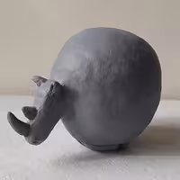 مجسمه پاپیه ماشه کرگدن