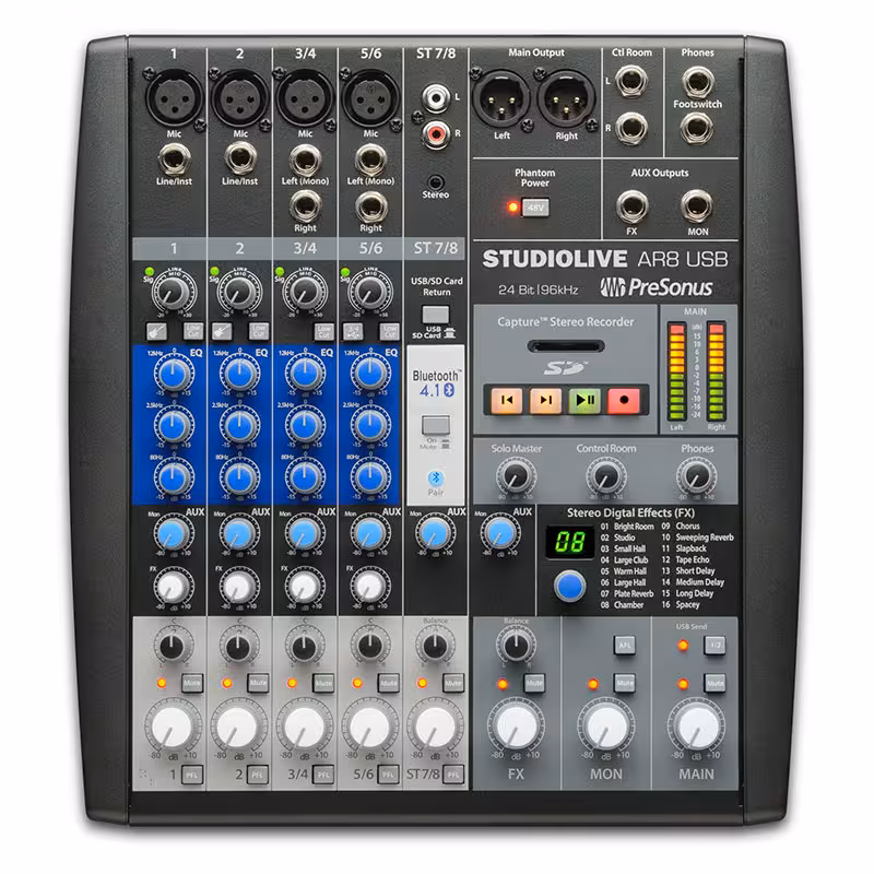میکسر آنالوگ پریسونوس مدل StudioLive AR8 USBPreSonus StudioLive AR8 USB Analog Mixer