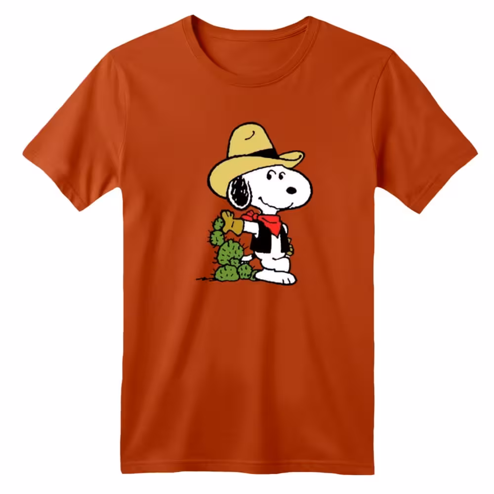 تی شرت آستین کوتاه بچگانه مدل اسنوپی کد 78 رنگ آجری