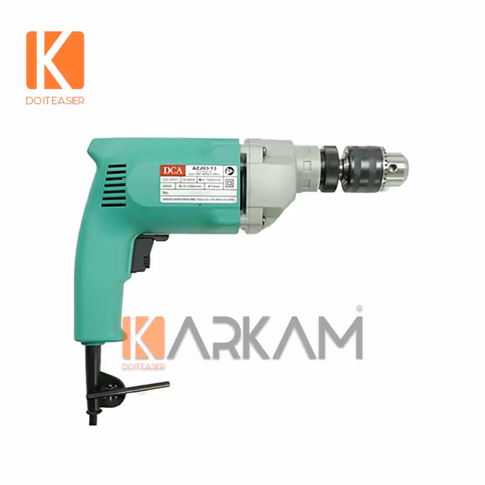 دریل سه نظام آچاری چکشی گیربکسی 13میلیمتر 500وات DCA مدل AZJ03-13