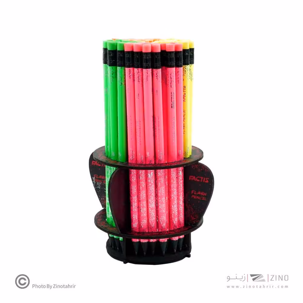 مداد مشکی فلورسنت پاکن دار چوب مشکی فلش فکتیس