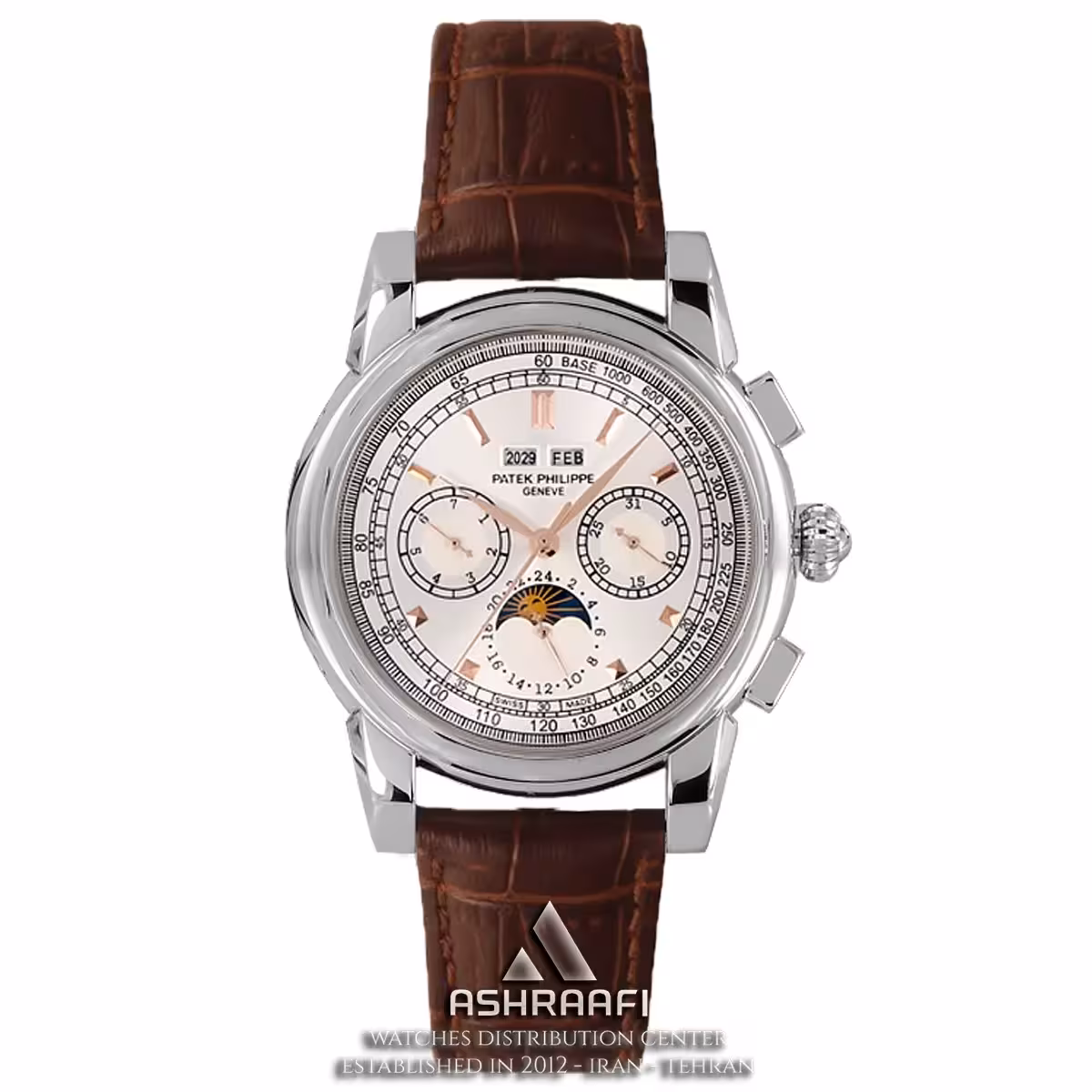 ساعت پتک فیلیپ بند چرمی Patek Philippe S2766G-BrSW97
