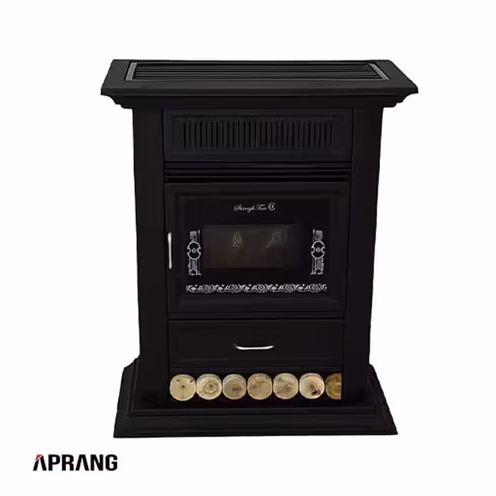 بخاری گازی شارق توس مدل هیوا طرح شومینه 140 - مشکی