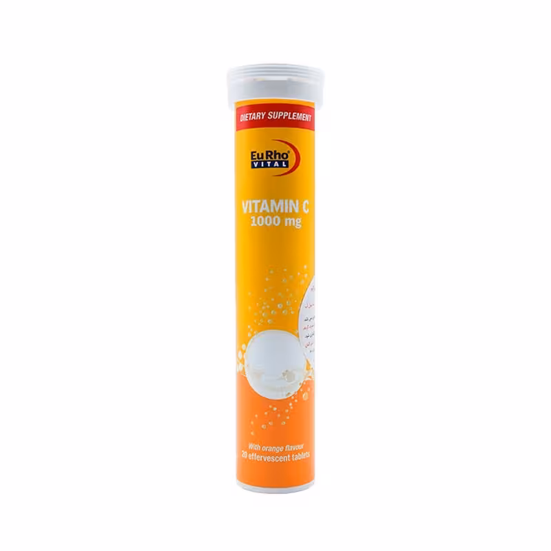 قرص جوشان ویتامین C 1000 میلی گرم یوروویتال 20 عدد | Eurho Vital Vitamin C 1000 mg 20 Effervescent Tablet