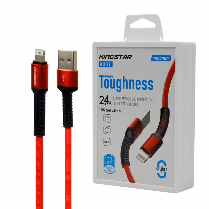 کابل آیفونی فست شارژ KingStar K30i 2.4A 1m