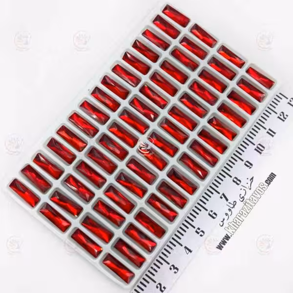 سنگ باگت سایز 5 در 15 ( قرمز ) ورق 60 عددی