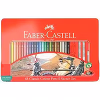 مداد رنگی کلاسیک 48 رنگ جعبه فلزی فابرکاستل