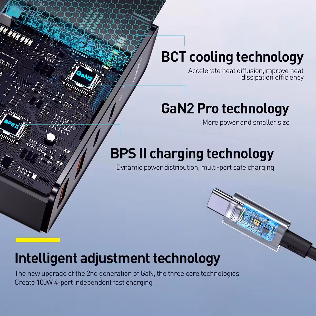 شارژر دیواری باسئوس مدل CCGAN2P-K01 به همراه کابل USB-C