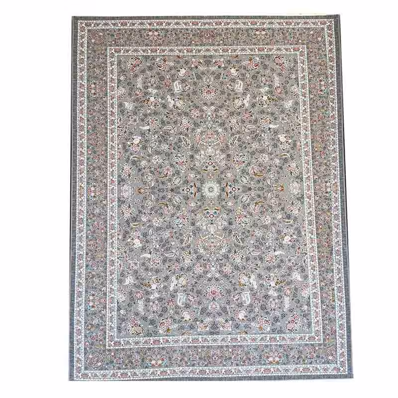 فرش 700 شانه گل برجسته طرح ژینا نقره ای