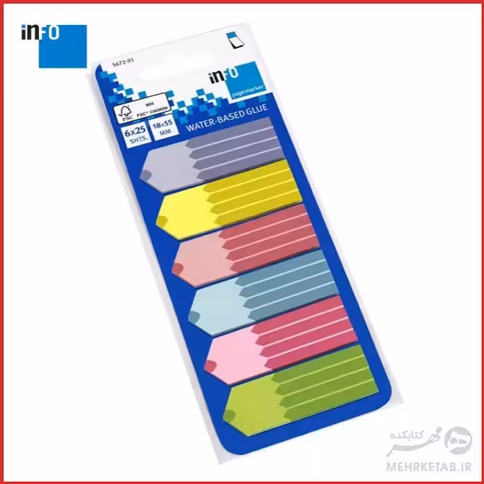 برچسب نشانگر اینفو 6 رنگ مدل 567293 info Page Marker 5672-93