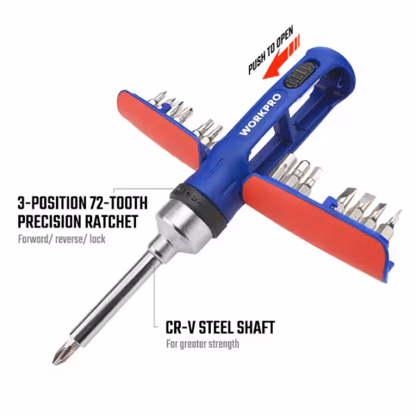 پیچگوشتی جغجغه 15 عددی ورک پرو مدل WP 221061