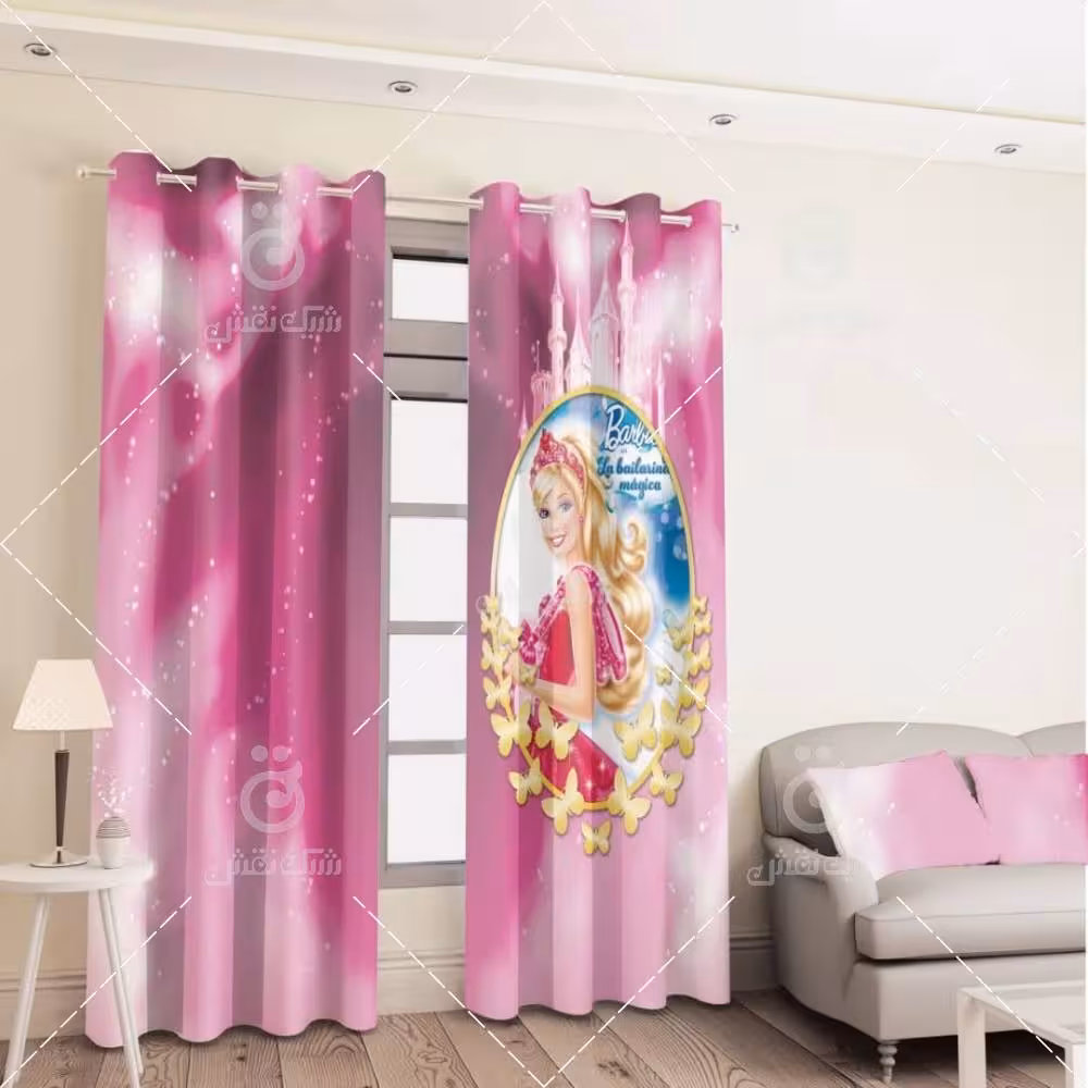 پرده پانچی کد 1204 (طرح باربی)