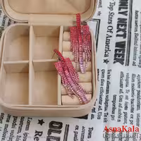 گوشواره جواهری مدل آویز نگیندار رنگ نقره ای کد GSH152100W