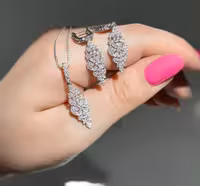 نیمست زنانه نقره جواهری کد 00390