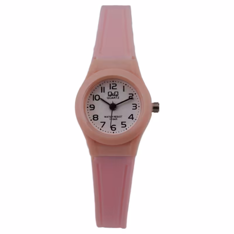 ساعت مچی عقربه ای دخترانه کیو اند کیو مدل سیلیکونی p1001