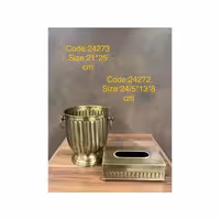 سطل و جادستمال دسته چوبی برنجی