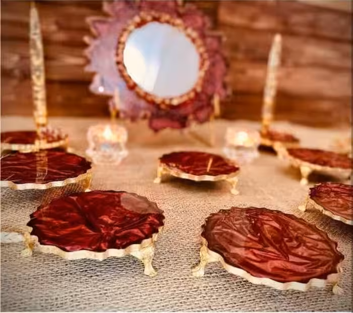 هفت‌سین خاص و لوکس طرح مخمل طرح چروک