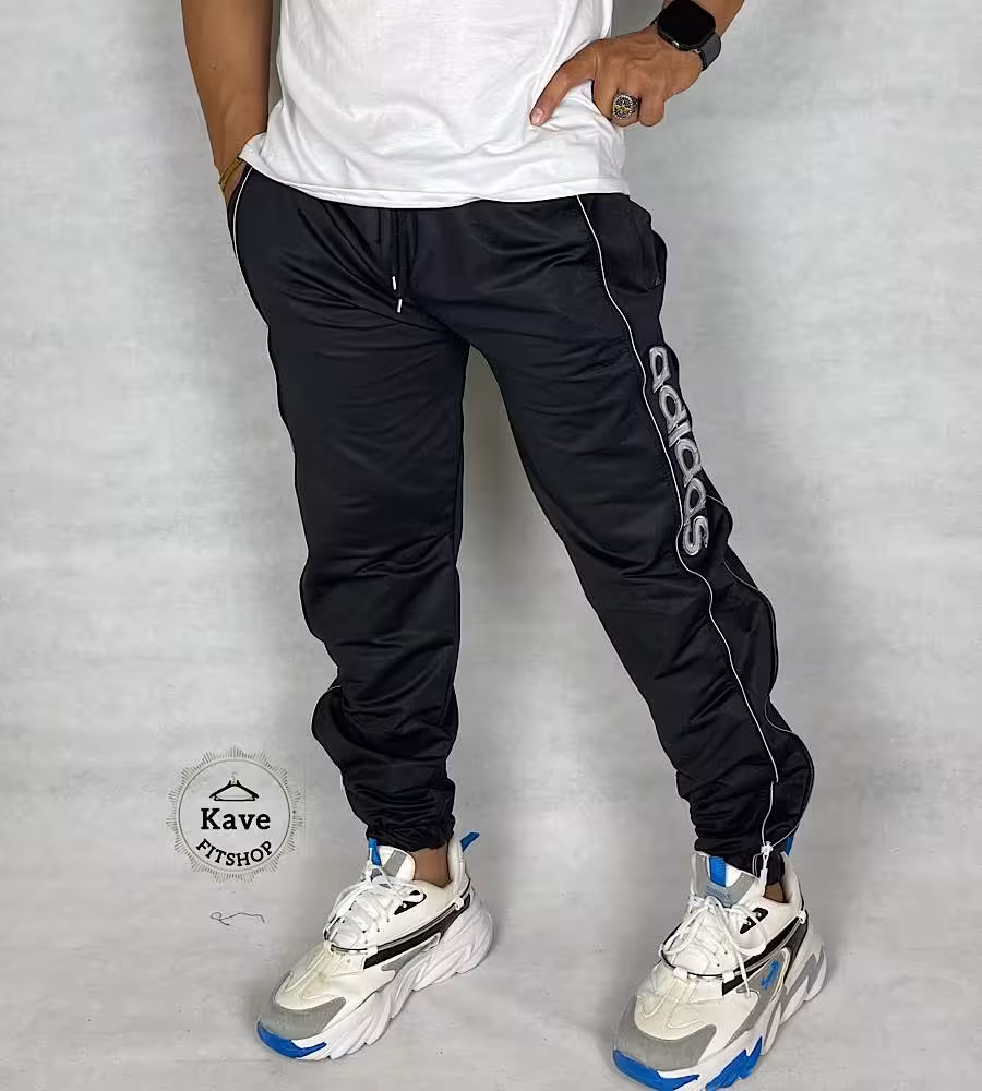 شلوار مردانه مدل اسلش دمپا گت بغل زیپ مشکی