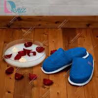 دمپایی حوله ای طرح کرالیچ رنگ آبی