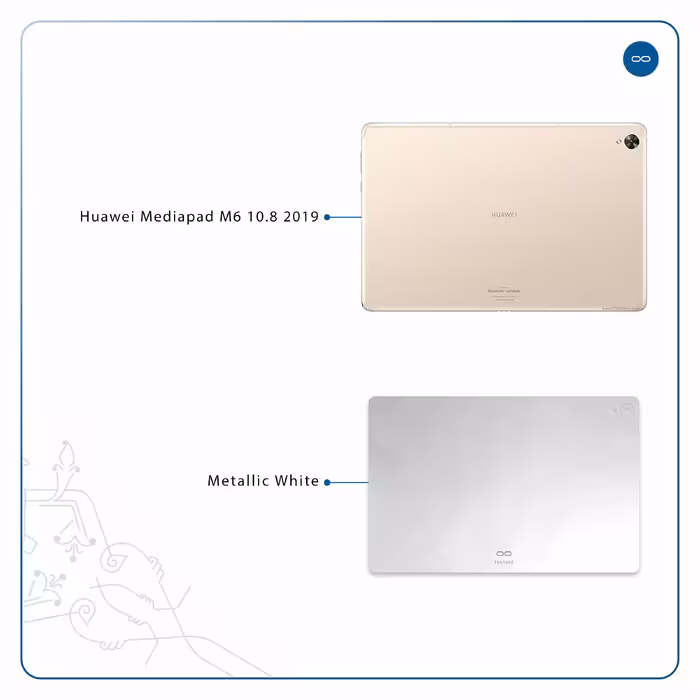 برچسب پوششی ماهوت مدل Metallic-White مناسب برای تبلت هوآوی Mediapad M6 10.8 2019