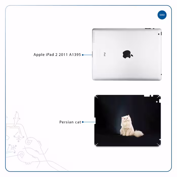 برچسب پوششی ماهوت مدل Persian cat مناسب برای تبلت اپل iPad 2 2011 A1395