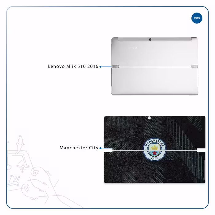برچسب پوششی ماهوت مدل Manchester-City مناسب برای تبلت لنوو Miix 510 2016