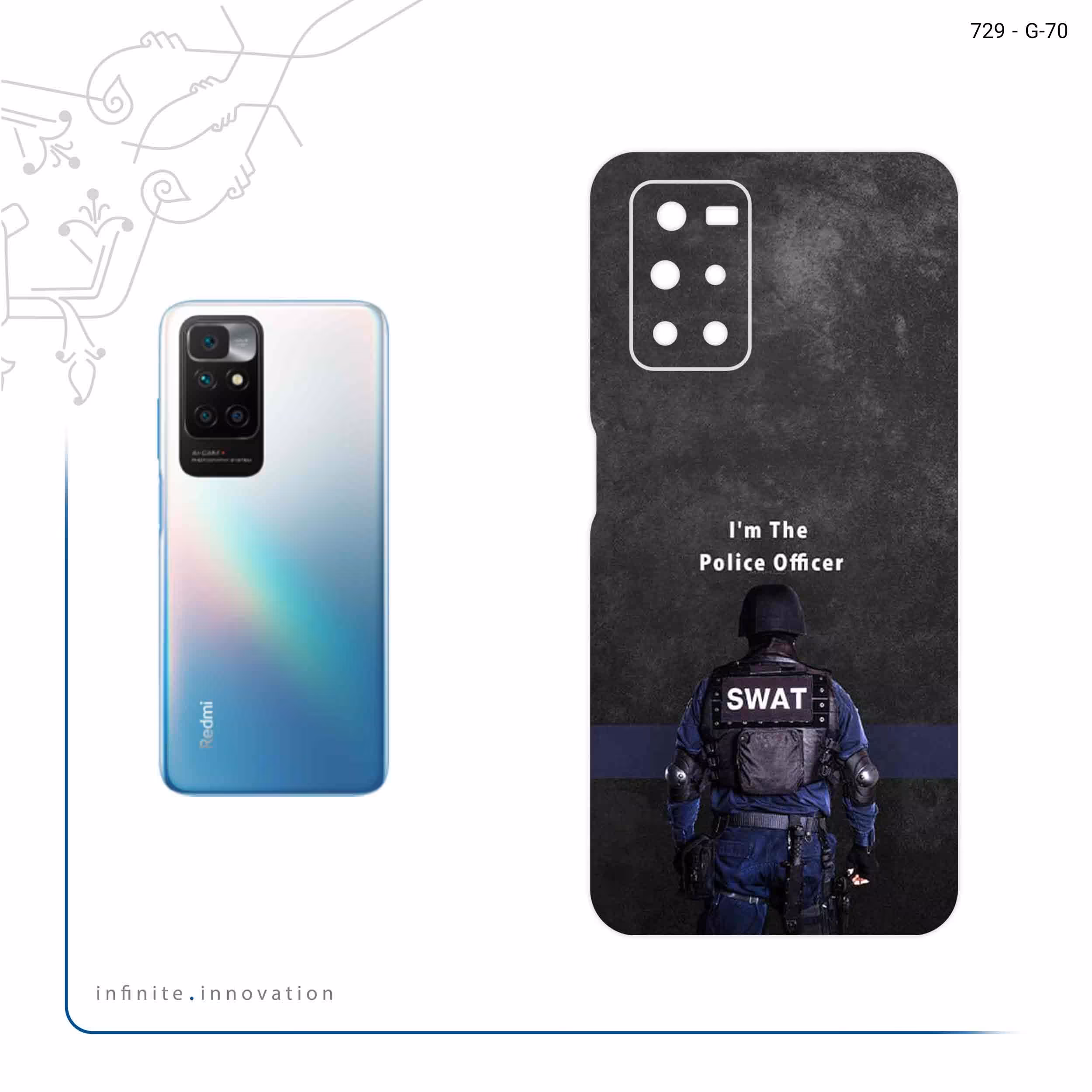 برچسب پوششی ماهوت مدل Police Officer مناسب برای گوشی موبایل شیائومی Redmi Note 11 4G