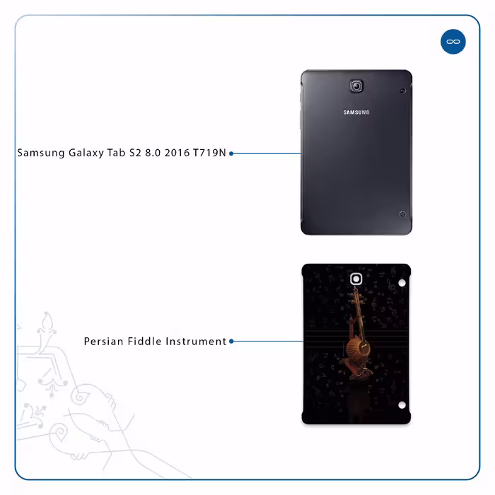 برچسب پوششی ماهوت مدل Persian Fiddle Instrument مناسب برای تبلت سامسونگ Galaxy Tab S2 8.0 2016 T719N