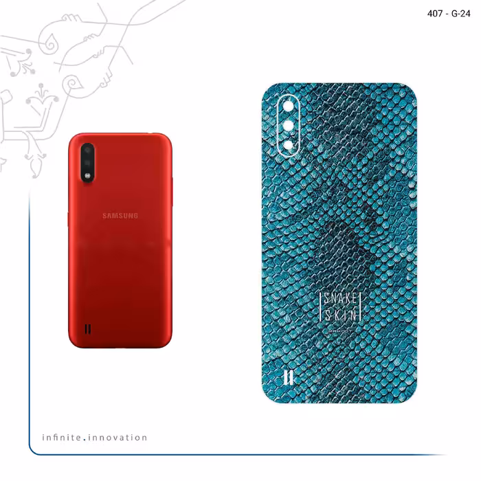برچسب پوششی ماهوت مدل Blue Snake Skin مناسب برای گوشی موبایل سامسونگ Galaxy A01