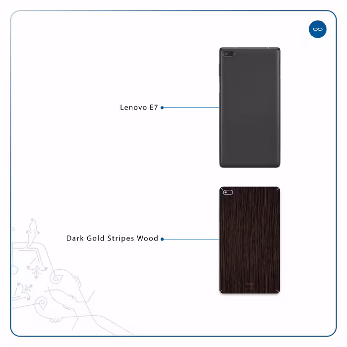 برچسب پوششی ماهوت مدل Dark-Gold-Stripes-Wood مناسب برای تبلت لنوو E7