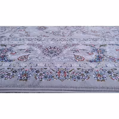 فرش ماشینی زمرد مشهد مدل سپهر زمینه طوسی