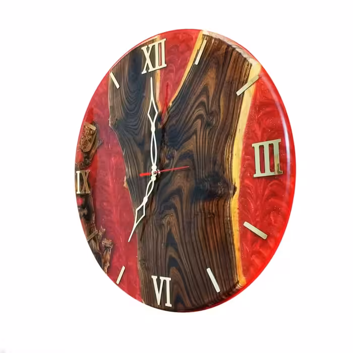 ساعت دیواری رزینی مدل سنجد و عقیق