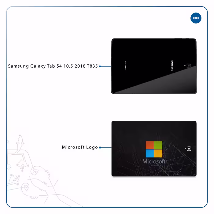 برچسب پوششی ماهوت مدل Microsoft-Logo مناسب برای تبلت سامسونگ Galaxy Tab S4 10.5 2018 T835