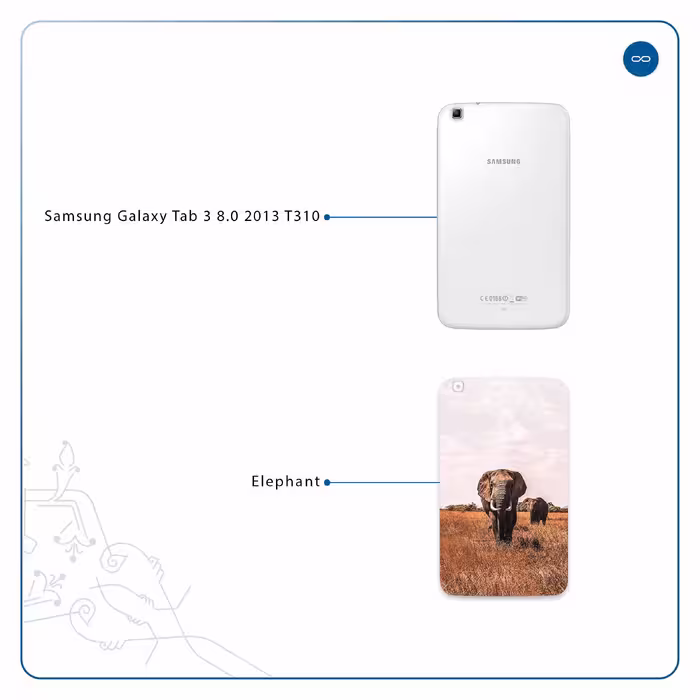 برچسب پوششی ماهوت مدل Elephant مناسب برای تبلت سامسونگ Galaxy Tab 3 8.0 2013 T310