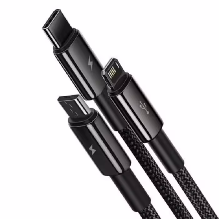 کابل تبدیل USB به USB-C / MICRO USB / لایتنینگ باسئوس مدل CAMLTWJ-01 طول 1.5 متر